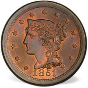 Braided Hair Cent (1839 - 1857) - 1