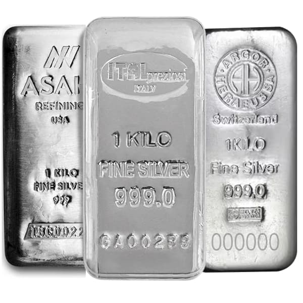 1 kg Silver Bars (Circulated) (Unsealed) – Assorted Brands
