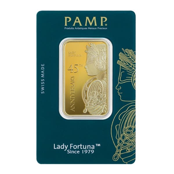 1 oz Lady Fortuna™ 45th Anniversary Gold Bar – PAMP Suisse